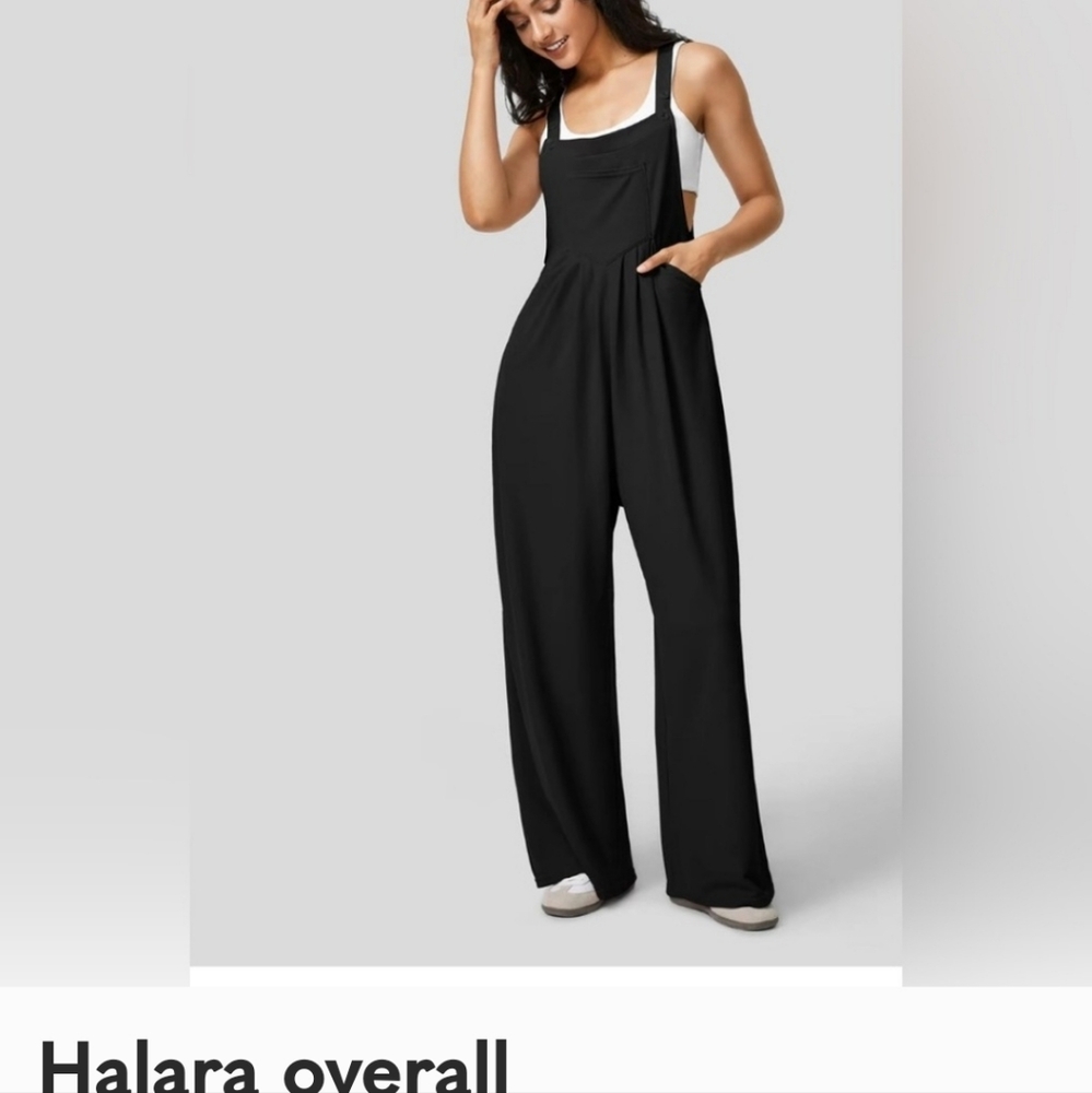 Waffle weave overalls